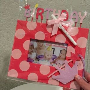 Mud Pie Birthday Princess Autograph Frame NWT